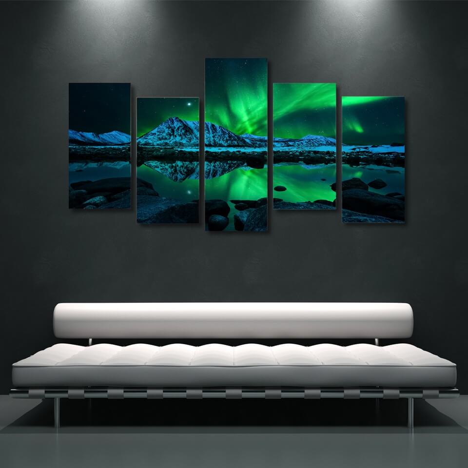 Aurora Northern Lights Starry Canvas Wall Art | Addyzeal.com